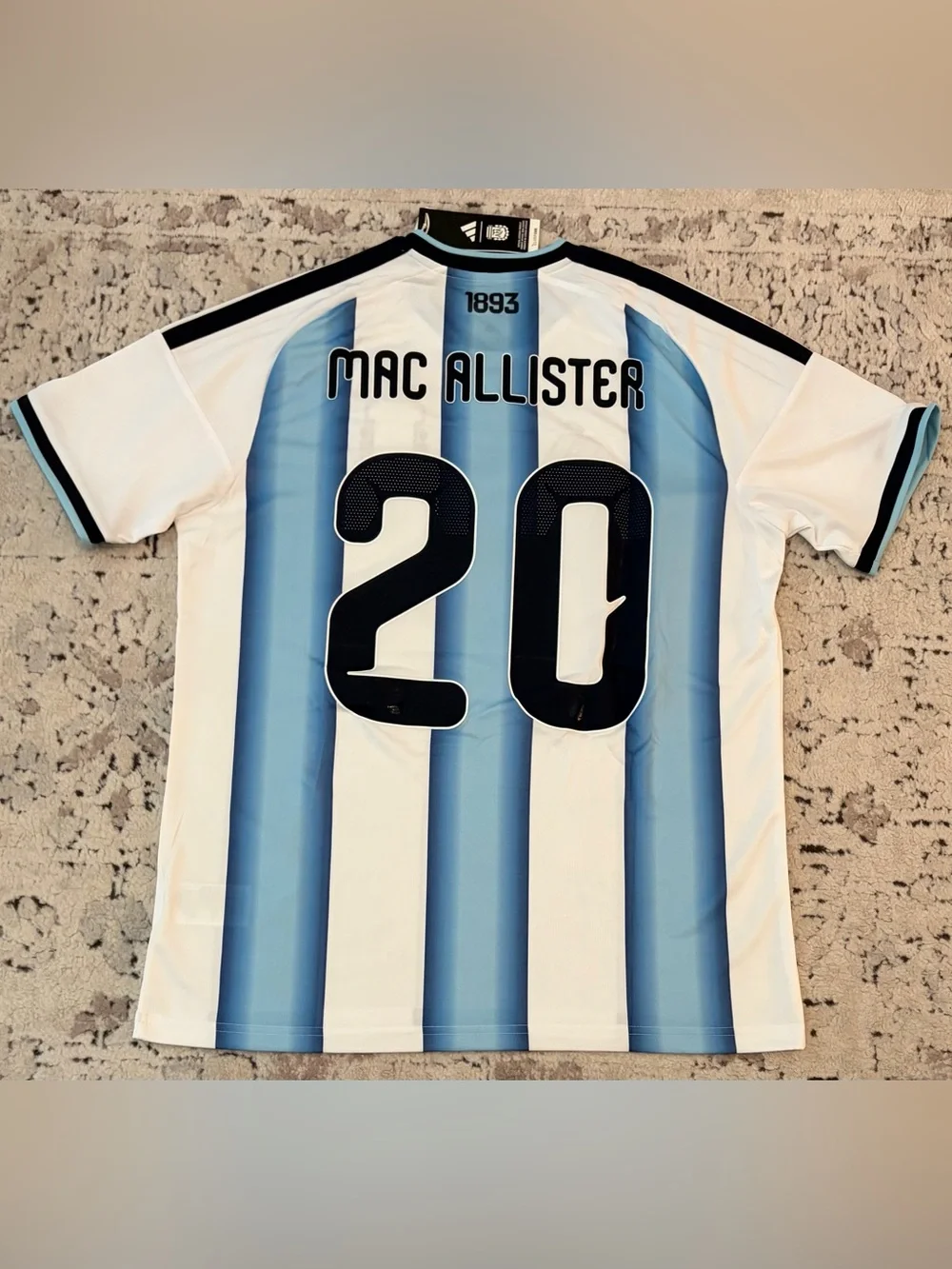 Adidas Official Argentina 2026 Team JM8396 Mac Allister #20 Jersey Men’s Sz: L